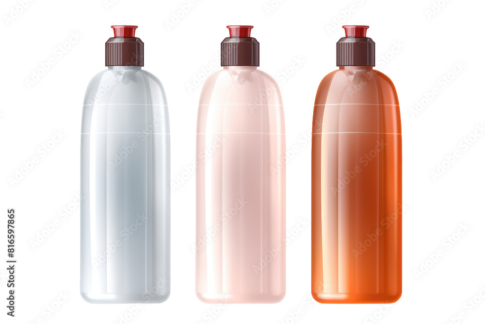 Trio of Whimsical Bottles With Earthy Crowns on White or PNG Transparent Background. Trio of Whimsical Bottles With Earthy Crowns on White or PNG Transparent Background.