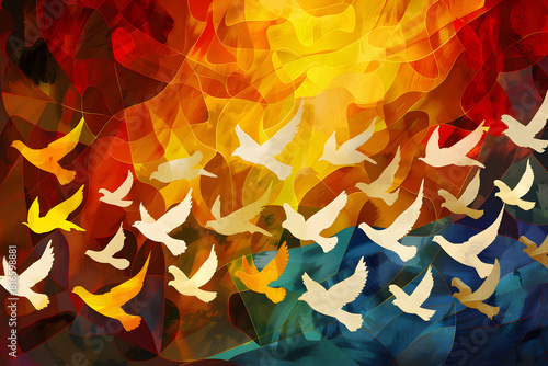 Pentecost Suday, The Roman Catholic Church therefore observes this day as the Feast of the Holy Spirit, And it is also the birthday of the church photo