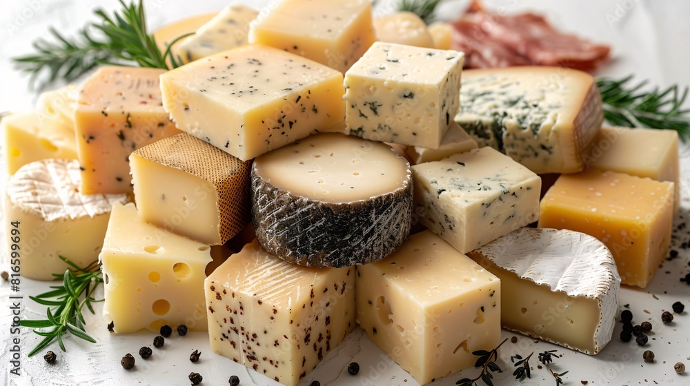 Fresh, delectable cheese sliced and set apart on a blank canvas. Fresh, delectable cheese sliced and set apart on a blank canvas.