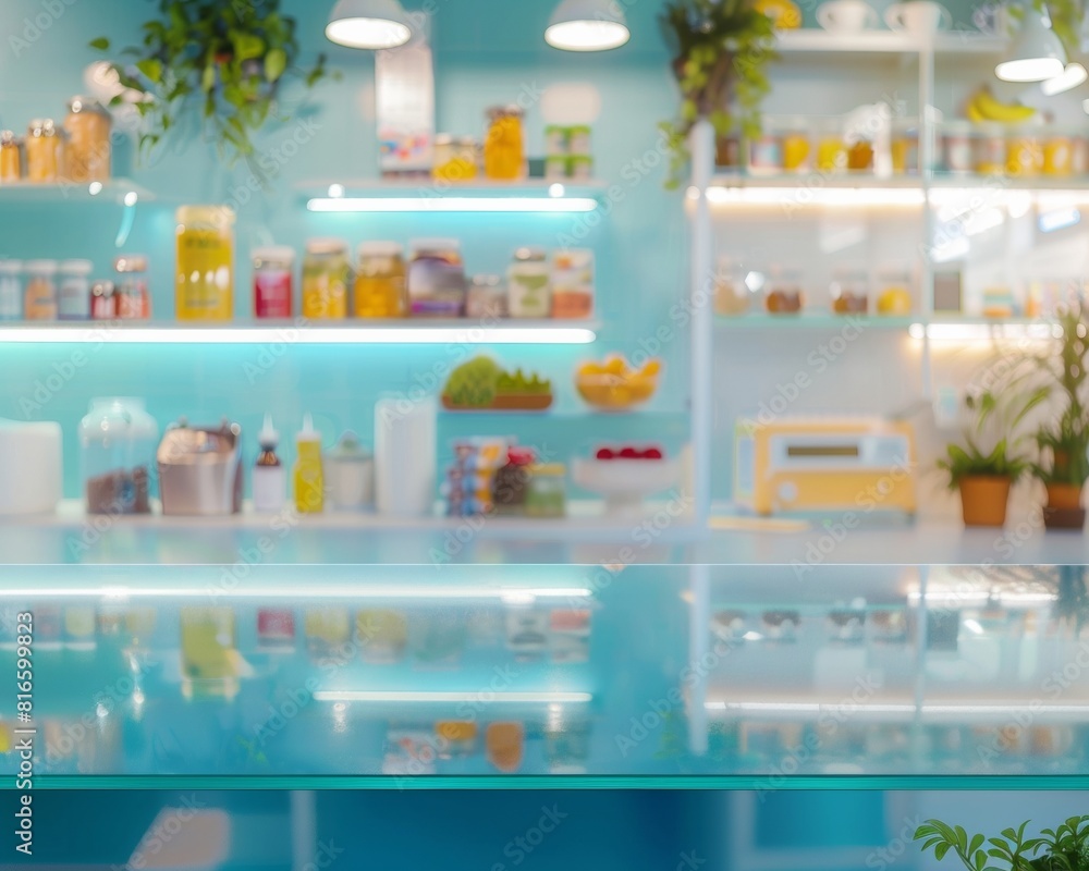 Modern Kitchen with Glass Table Setup for Low-Histamine Diet Display, Bright and Clean Aesthetic During Daytime Modern Kitchen with Glass Table Setup for Low-Histamine Diet Display, Bright and Clean Aesthetic During Daytime