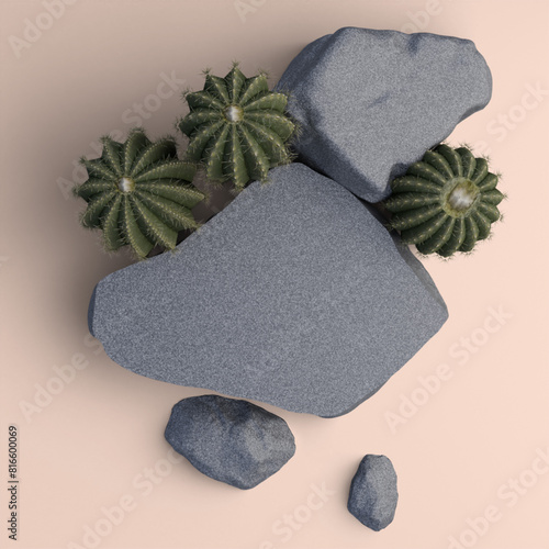 3D Render of natural  and minimal scene for product display presentation for your design