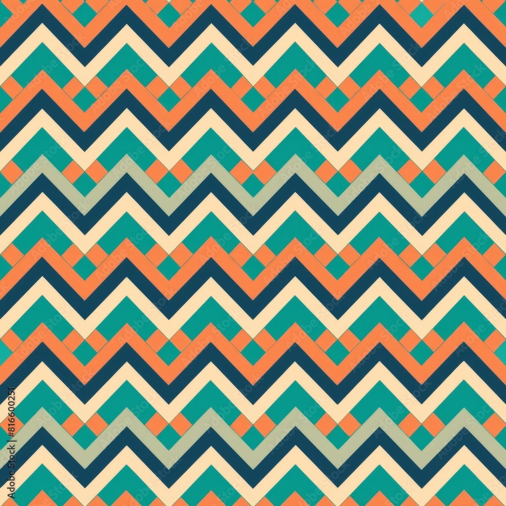 Seamless pattern of geometric stripes and zigzags, creating a visually dynamic and engaging gift wrap design, Generative AI Seamless pattern of geometric stripes and zigzags, creating a visually dynamic and engaging gift wrap design, Generative AI