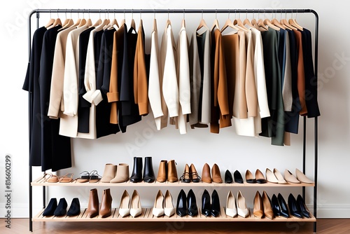 Wallpaper Mural Summer-Autumn Fashion Closet for Summer-Autumn Weather, Minimal Trend with Natural Colors for Season, ai generative, 생성형 Torontodigital.ca