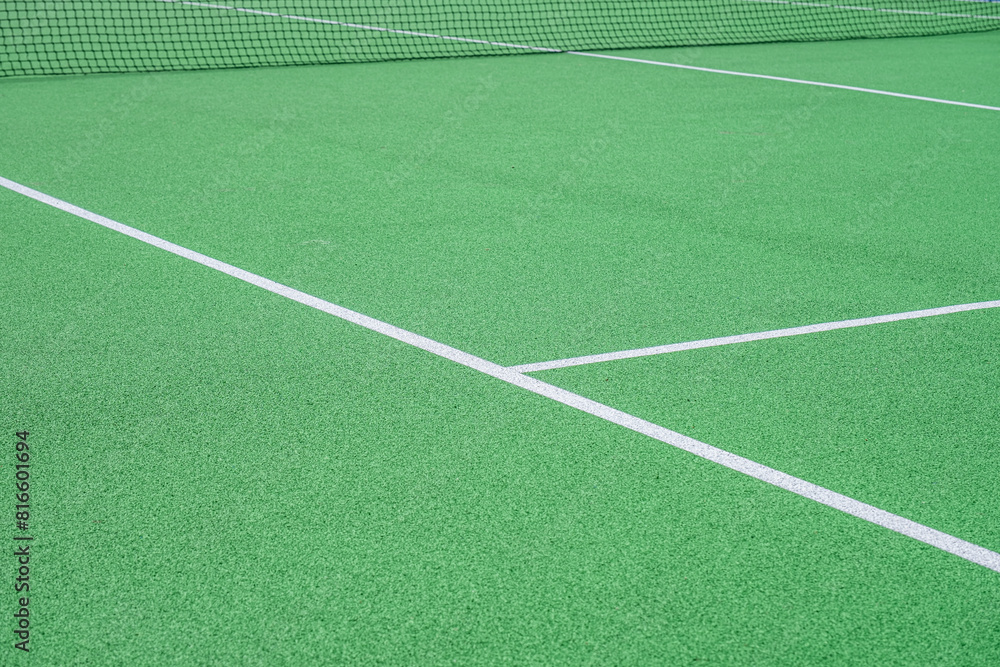 Obraz premium Part of the synthetic grass tennis court with markup