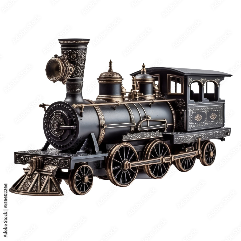 Detailed Cast Iron Train Model Isolated Without Background Detailed Cast Iron Train Model Isolated Without Background