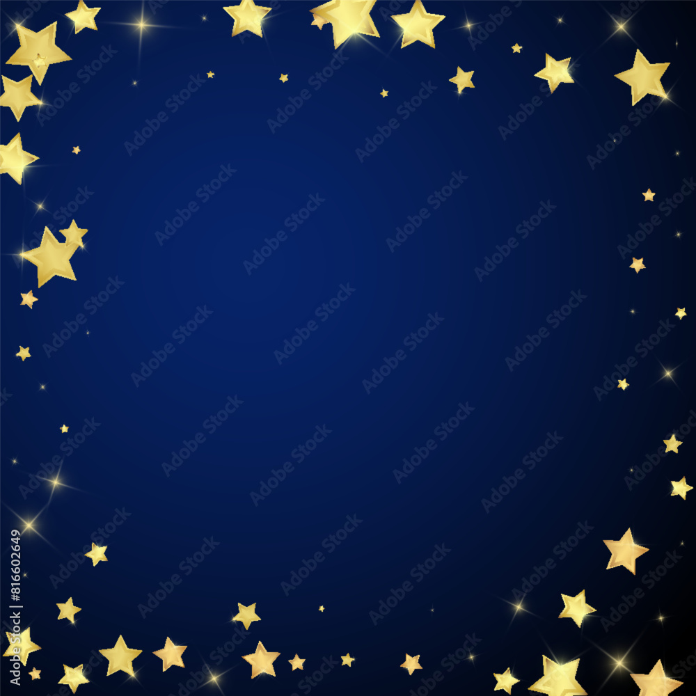 Naklejka premium Magic stars vector overlay. Gold stars scattered