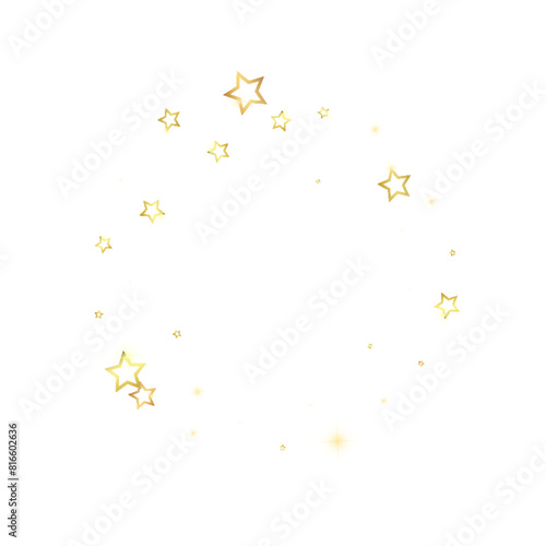 Gold sparkling star confetti.