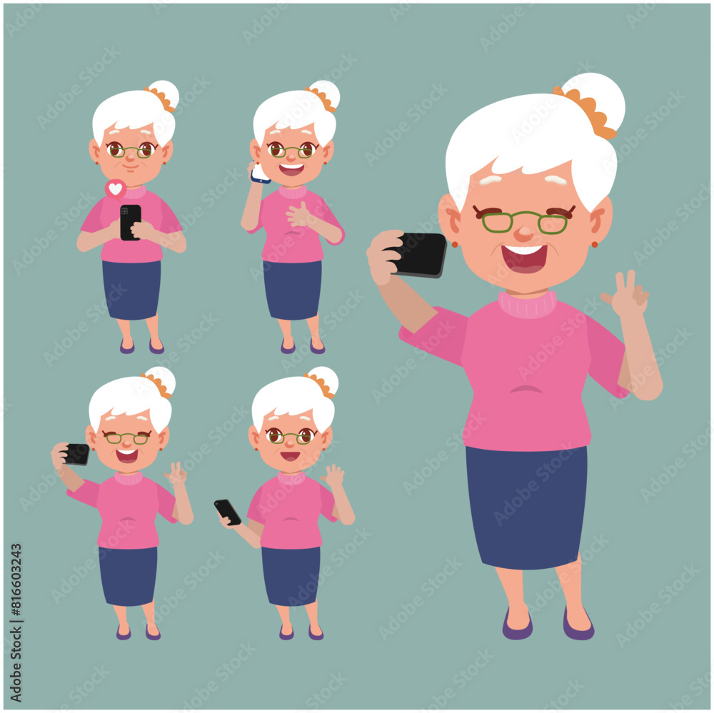 Old people using smartphones Old people using smartphones