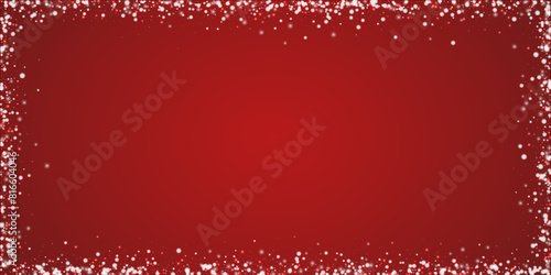 Snowy christmas background. Subtle flying snow