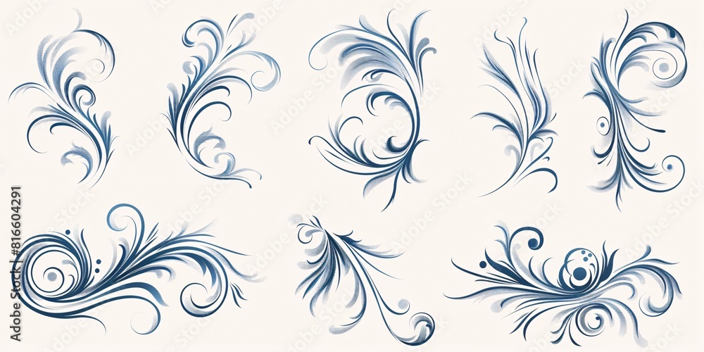 Collection of decorative twirl handwriting embellishment elements. Curlicue sophisticated classic minimalistic design elements. graphic. Collection of decorative twirl handwriting embellishment elements. Curlicue sophisticated classic minimalistic design elements. graphic.
