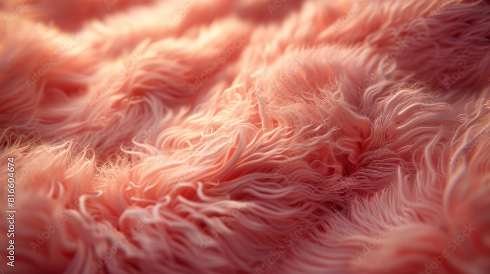 Detailed image showing the intricate fibers and fluffy texture of a pink soft fabric, giving a sense of warmth and comfort Detailed image showing the intricate fibers and fluffy texture of a pink soft fabric, giving a sense of warmth and comfort