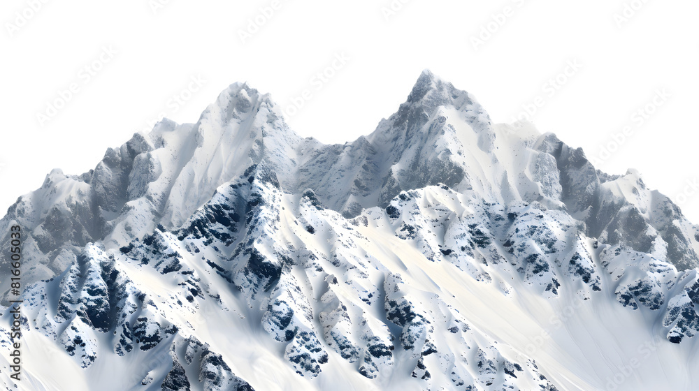Obraz premium Snowy mountains isolated on transparent background