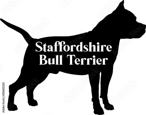 Staffordshire Bull Terrier Dog silhouette dog breeds logo dog monogram vector