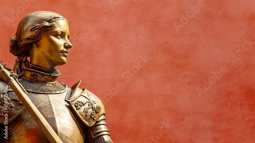 Jeanne d'Arc : Héroïne Courageuse en Armure, Statue de la Victoire | France Médiévale photo