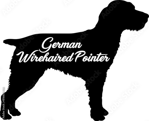 German Wirehaired Pointer Dog silhouette dog breeds logo dog monogram vector