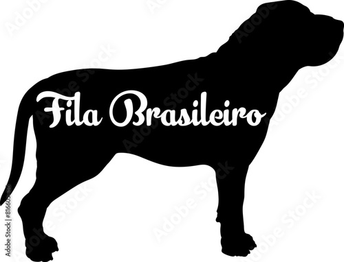  Fila Brasileiro. Dog silhouette dog breeds logo dog monogram vector
