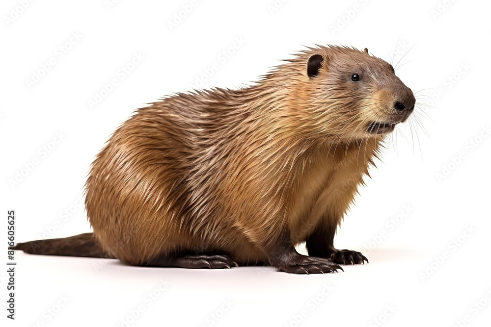 Image of beaver on white background, Mammals, Wildlife Animals. Image of beaver on white background, Mammals, Wildlife Animals.