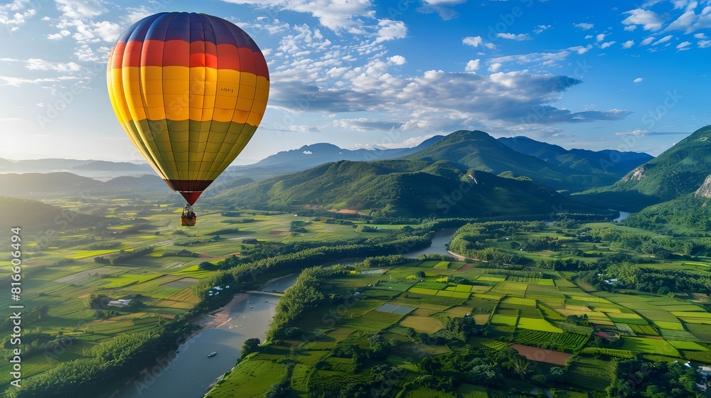 Fototapeta premium 空に浮かぶ気球