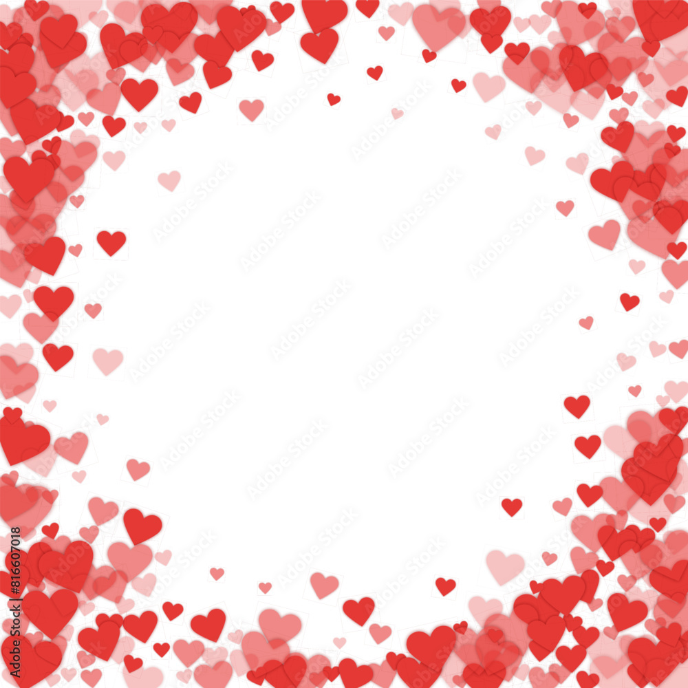 Red hearts scattered on white background. Red hearts scattered on white background.