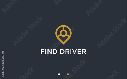 driver location logo design vector silhouette illustration