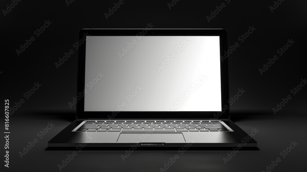 High Contrast Image of a Laptop with a Glowing Screen on a Dark Background High Contrast Image of a Laptop with a Glowing Screen on a Dark Background
