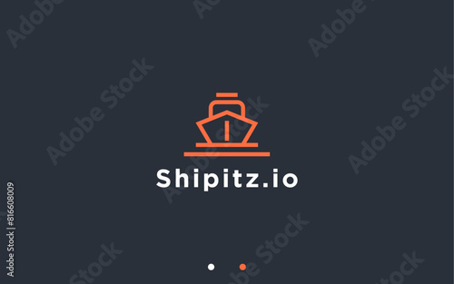 ship logo design vector silhouette illustration
