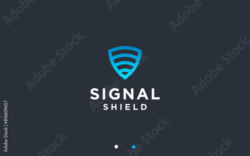 signal shield logo design vector silhouette illustration