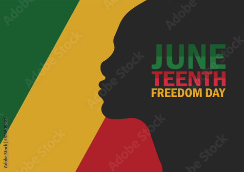 June Teenth Freedom Day. Holiday concept. Template for background, banner, card, poster with text inscription.