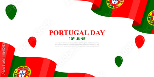 Vector illustration of Portugal Day social media feed template