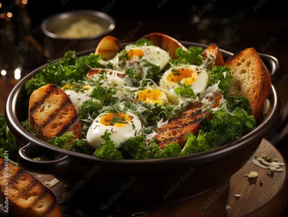 Kale and Egg Brunch in a Cozy Kitchen at Noon