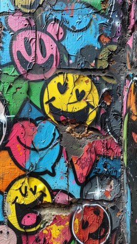 Wallpaper Mural Colorful urban graffiti art on wall Torontodigital.ca