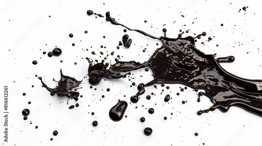 Muddy drops splattered on a white background, with an outline around them.