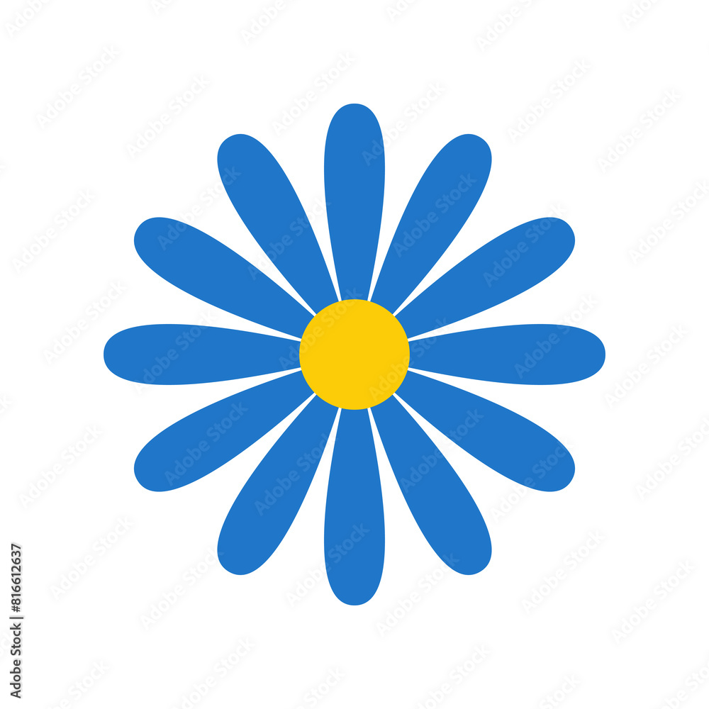 Daisy chamomile set. Blue Camomile flower icon. Growing concept. Cute round flowers head plant collection. Simple flat design. Childish style. Love card sign symbol. Isolated. White background. Vector Daisy chamomile set. Blue Camomile flower icon. Growing concept. Cute round flowers head plant collection. Simple flat design. Childish style. Love card sign symbol. Isolated. White background. Vector