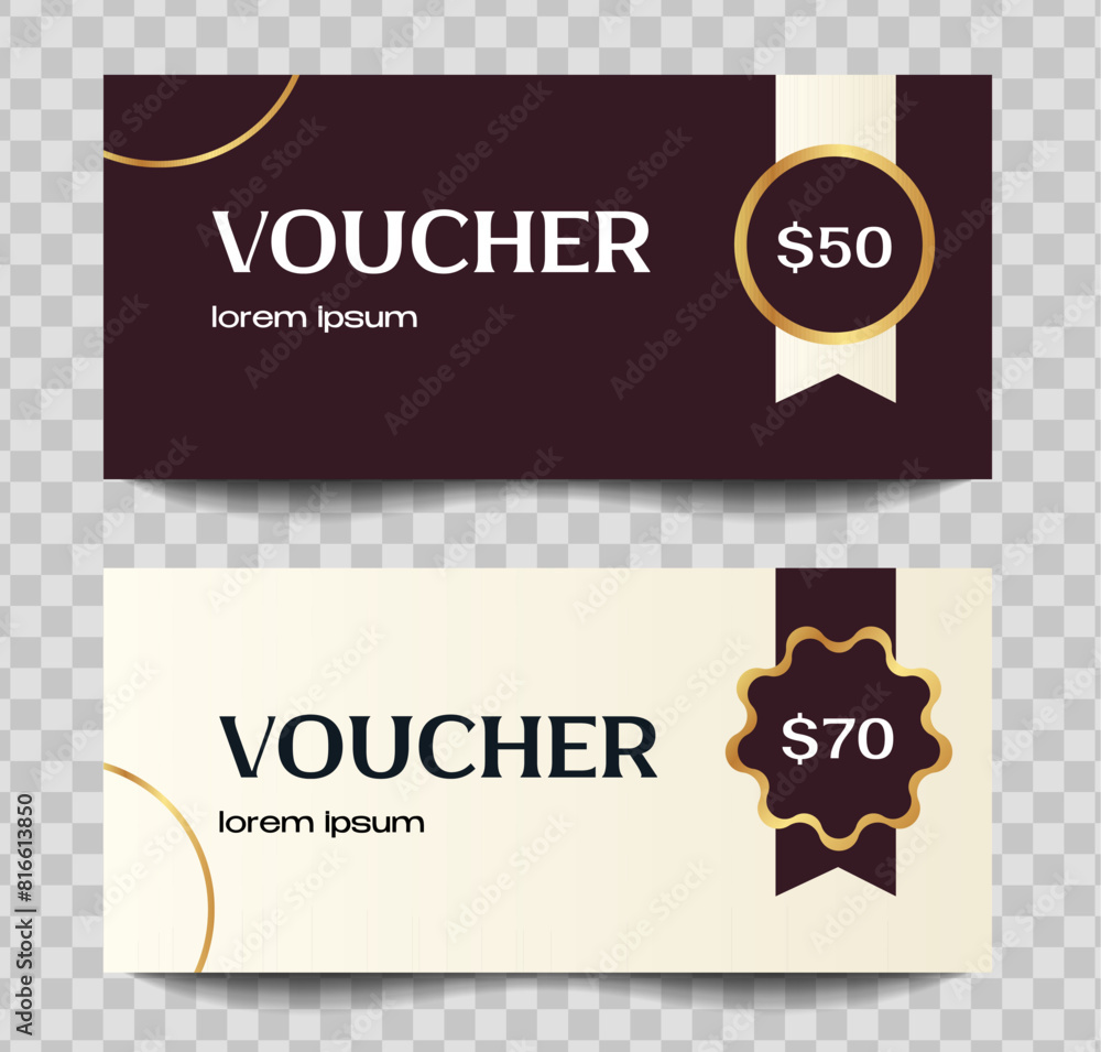 Gift certificate template on transparent background vector Gift certificate template on transparent background vector
