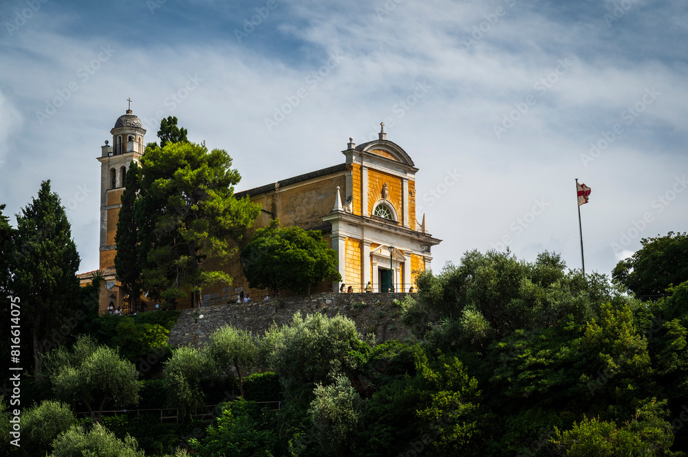 Fototapeta premium Portofino. Historic center of Liguria nestled on the sea. Dream gulf. Wonderful Italy.