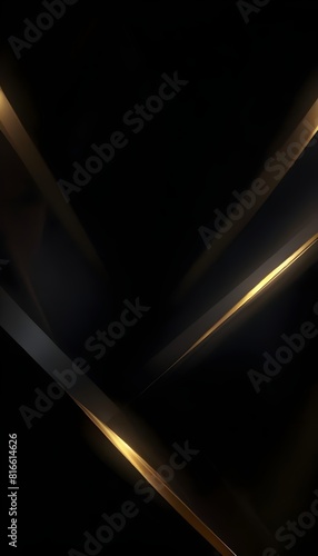Black background wallpaper for phone complemented by dramatic diagonal golden lines