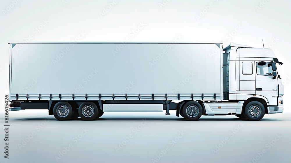 Silent Giant: A White Semi Truck Against a Gray Horizon Silent Giant: A White Semi Truck Against a Gray Horizon