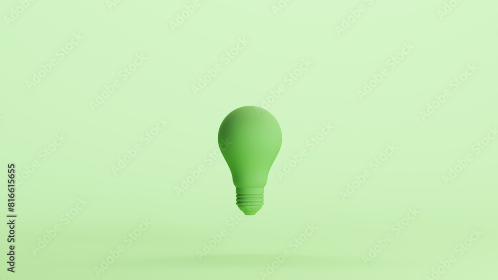 Green lightbulb bulb ideas inspiration symbol soft tones mint background 3d illustration render digital rendering Green lightbulb bulb ideas inspiration symbol soft tones mint background 3d illustration render digital rendering