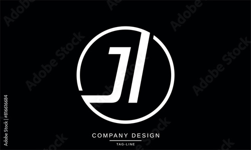 JI, IJ Abstract Letters Logo Monogram Design Font Icon Vector Initials