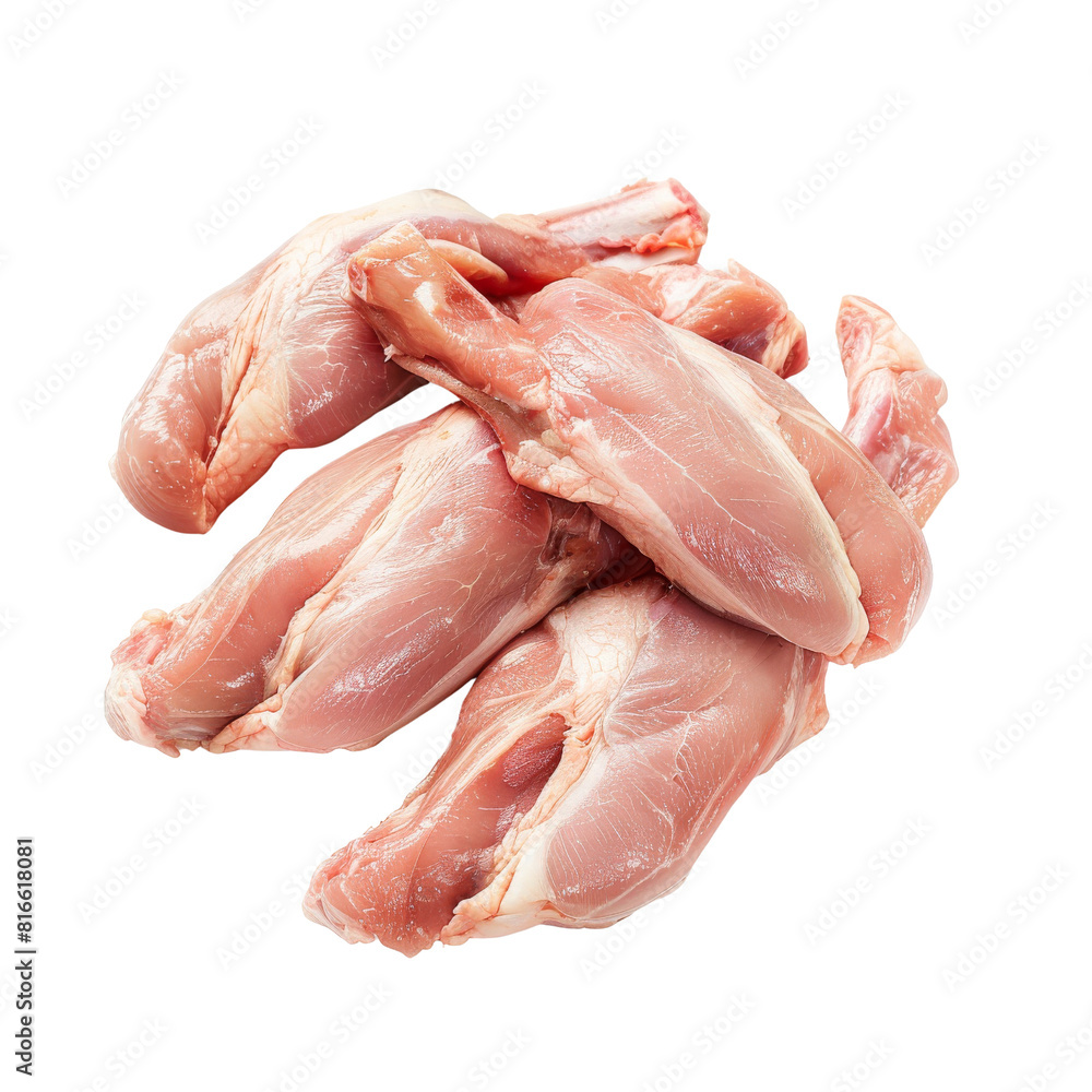 Raw Rabbit Meat for Culinary Preparation, Isolated Without Background Raw Rabbit Meat for Culinary Preparation, Isolated Without Background