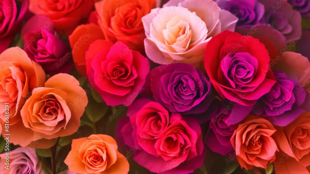 A cluster of red and pink roses with vibrant green leaves in full bloom, A bouquet of roses in various shades of red A cluster of red and pink roses with vibrant green leaves in full bloom, A bouquet of roses in various shades of red