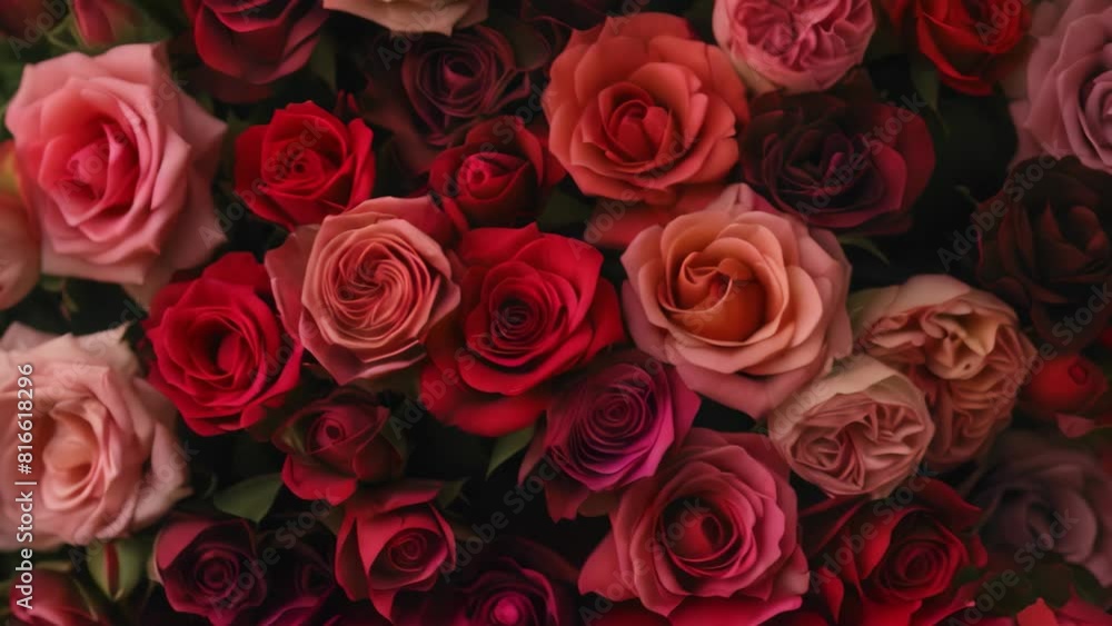 A cluster of red and pink roses in different shades, creating a colorful and lively display, A bouquet of roses in various shades of red A cluster of red and pink roses in different shades, creating a colorful and lively display, A bouquet of roses in various shades of red