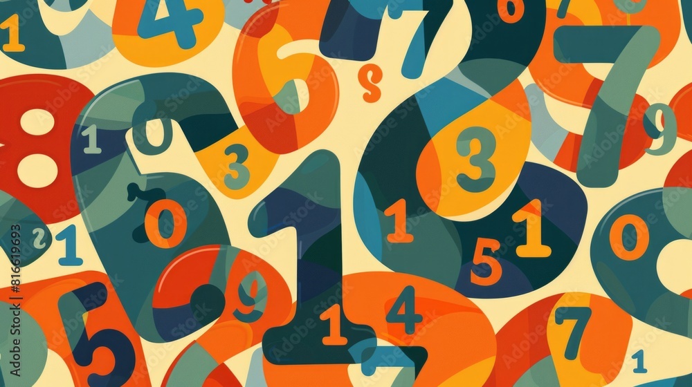 Vibrant Collection of Colorful Numerology Figures