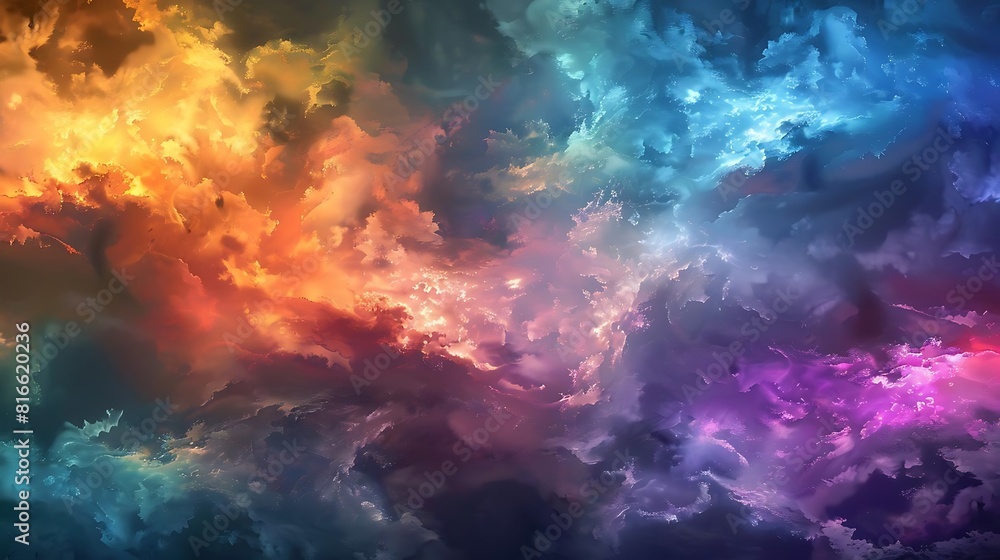 The image is a colorful abstract painting The image is a colorful abstract painting