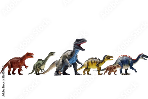 The Prehistoric Parade on White or PNG Transparent Background.