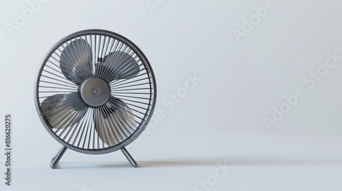 Mini electric fan on white background