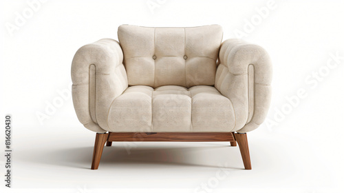 Modern armchair on white background