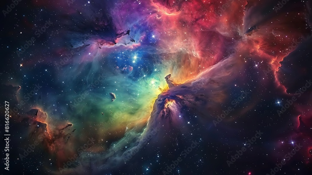 Fototapeta premium This is an abstract painting of a nebula.