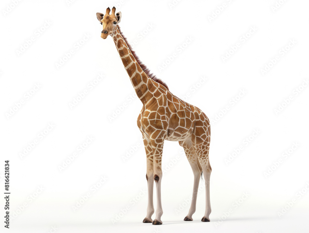 Giraffe isolated on white background. ,realistic ,8k, movie, very detailed., nature. Giraffe isolated on white background. ,realistic ,8k, movie, very detailed., nature.