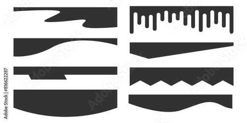 Header web separator divider higlight cover silhouette template, layout curve lines, waves, abstract design element for page web site